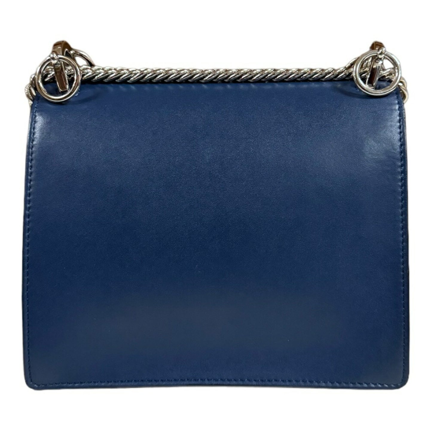 Fendi Kan I Navy Leather Shoulder Bag