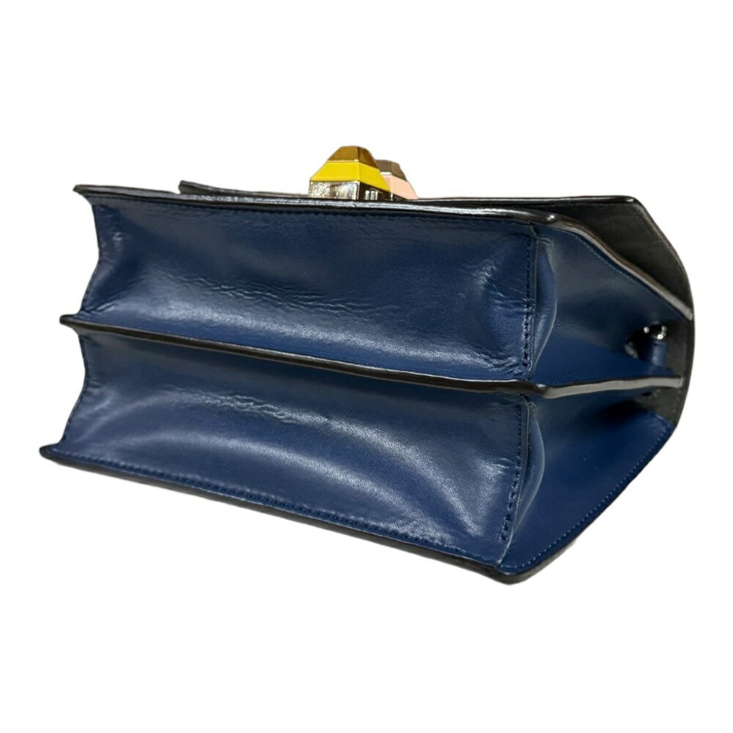 Fendi Kan I Navy Leather Shoulder Bag