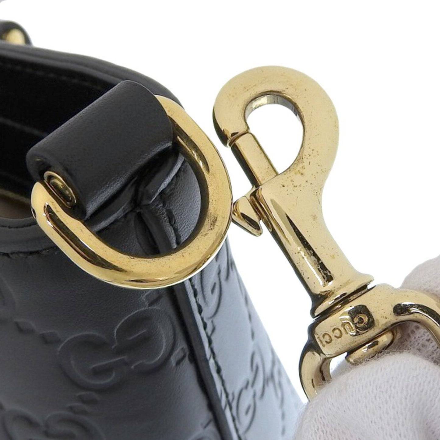 Gucci Guccissima Black Leather Hand Bag