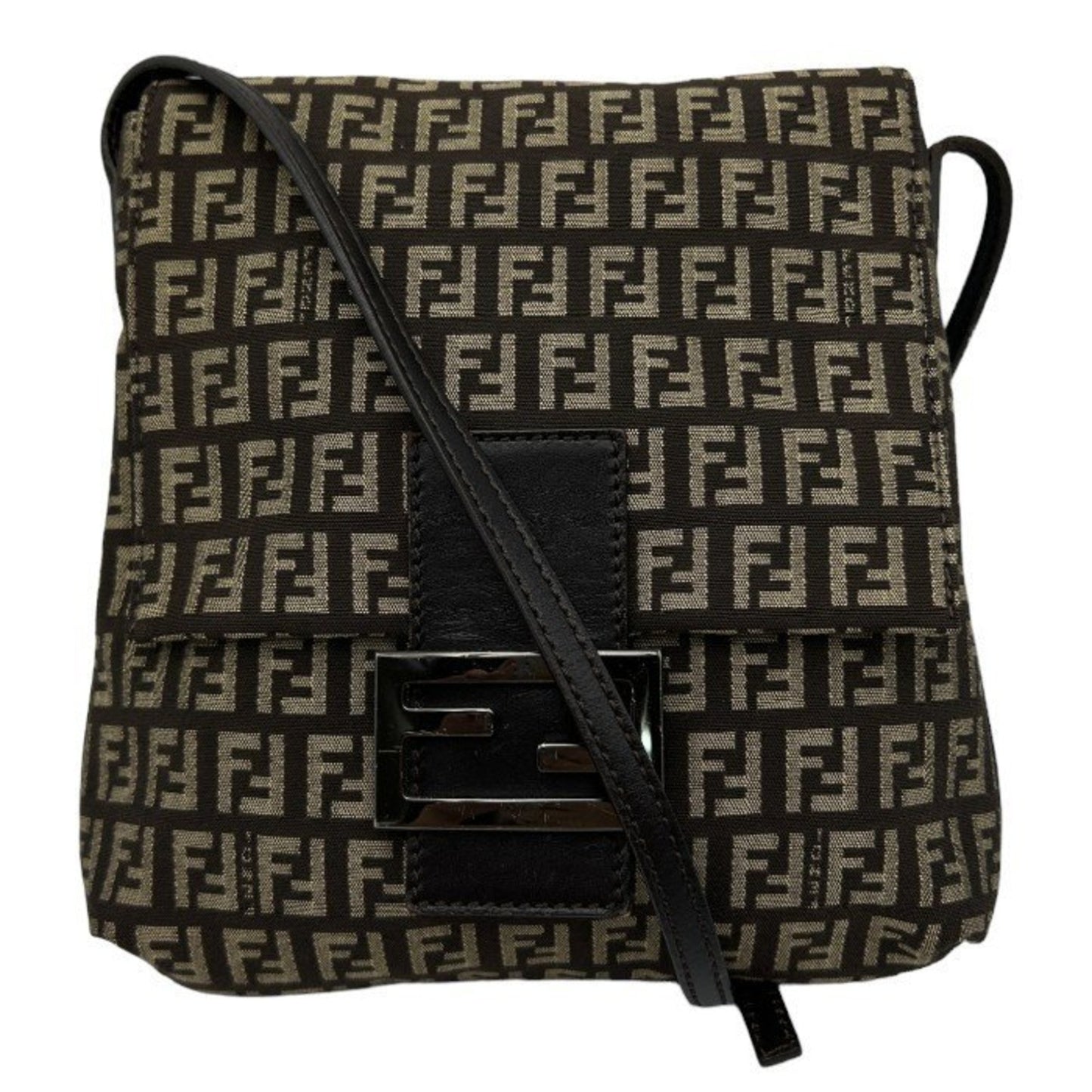 Fendi Zucca Brown Canvas Shoulder Bag