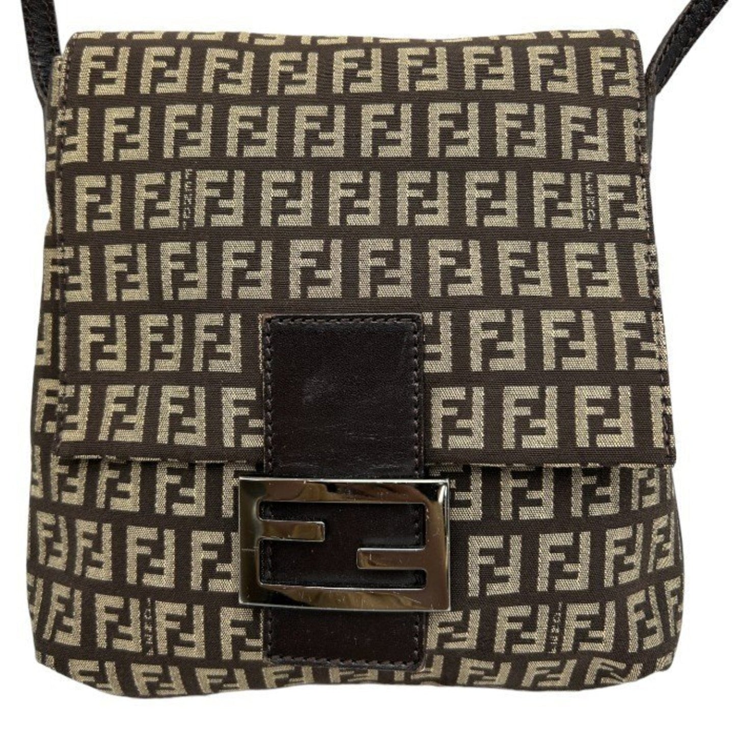 Fendi Zucca Brown Canvas Shoulder Bag