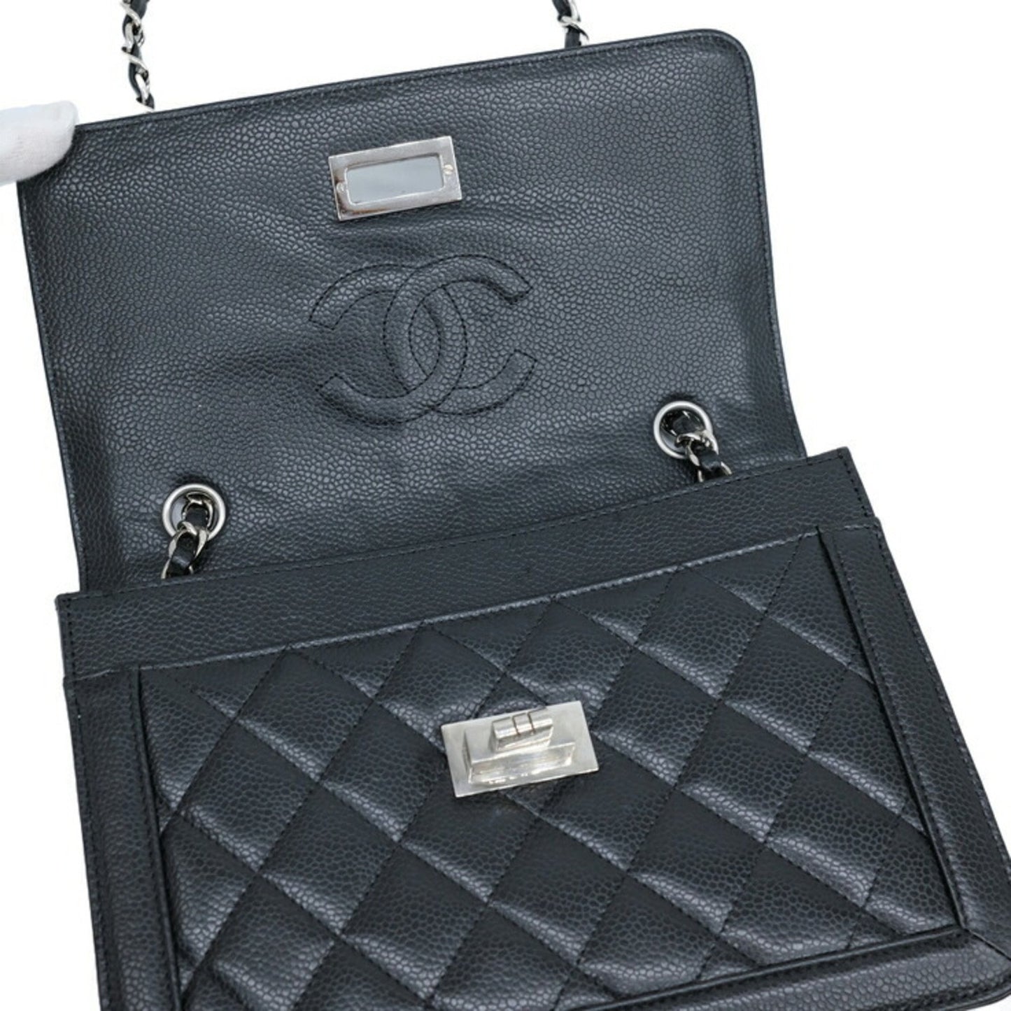 Chanel 2,55 Black Leather Shoulder Bag