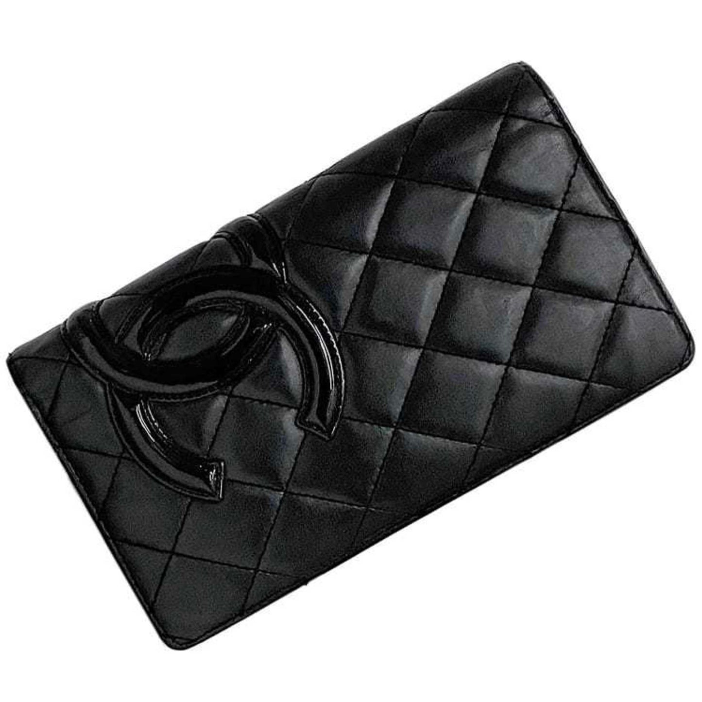 Chanel Cambon Black Leather Wallet Accessories