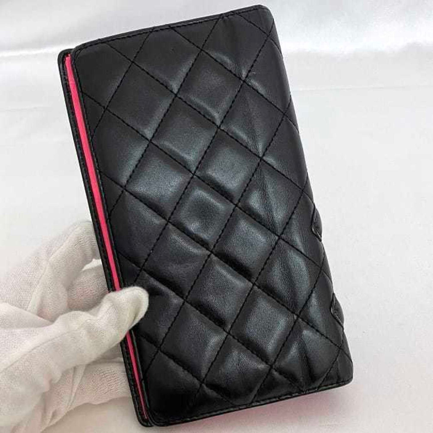 Chanel Cambon Black Leather Wallet Accessories