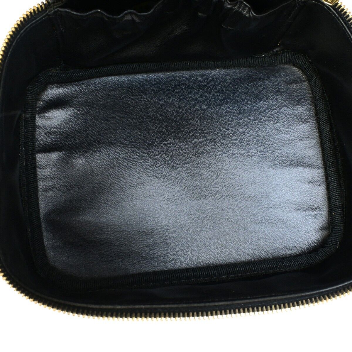 Chanel Vanity Black Leather Hand Bag