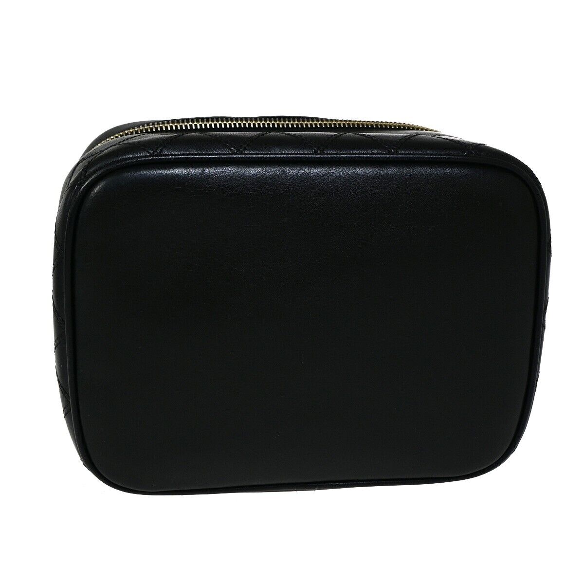 Chanel Vanity Black Leather Hand Bag