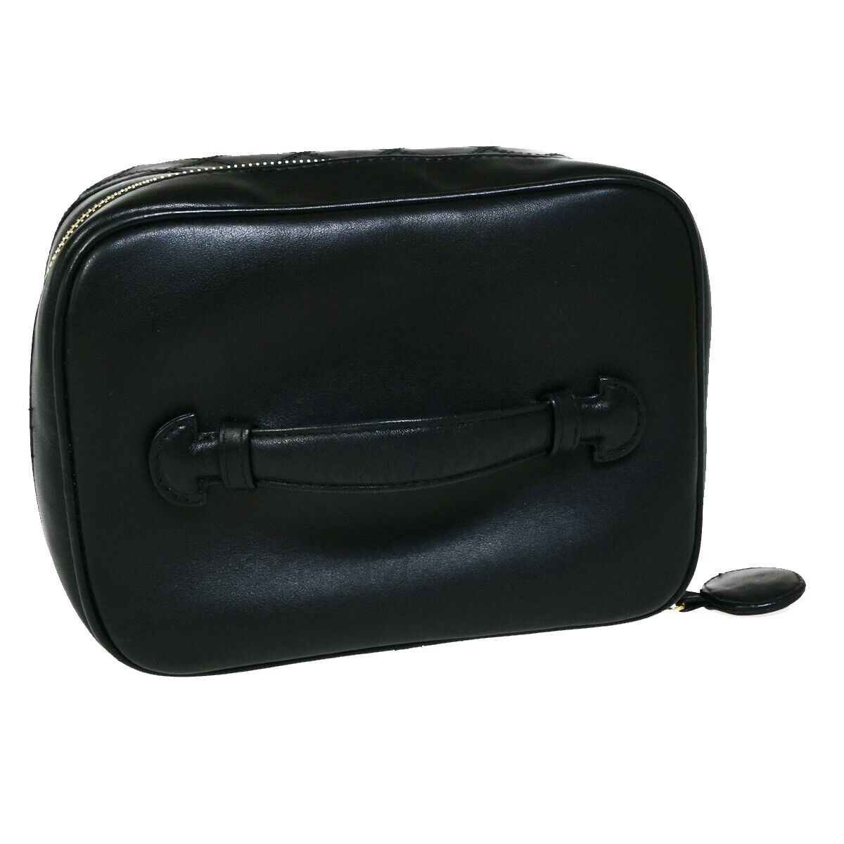 Chanel Vanity Black Leather Hand Bag