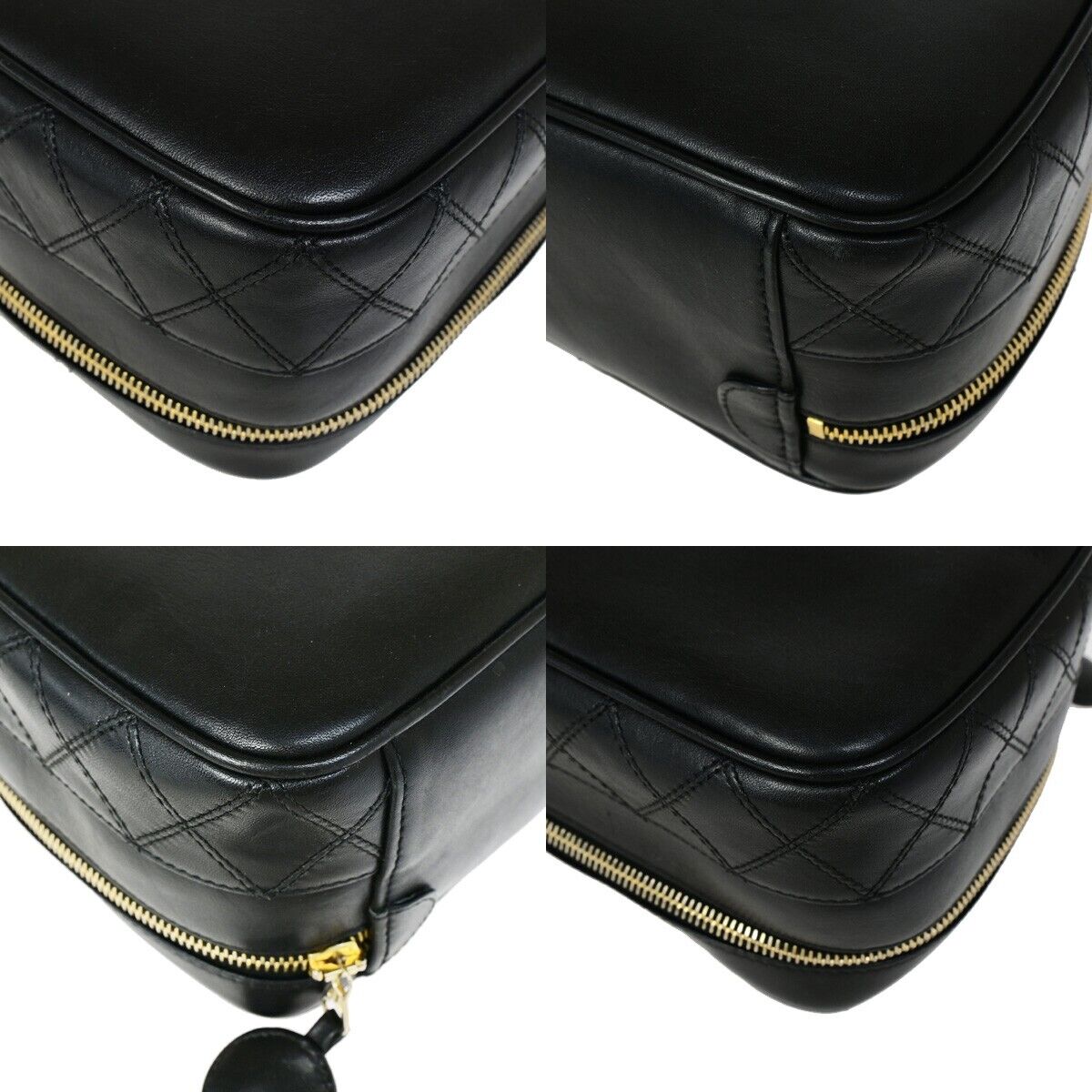 Chanel Vanity Black Leather Hand Bag