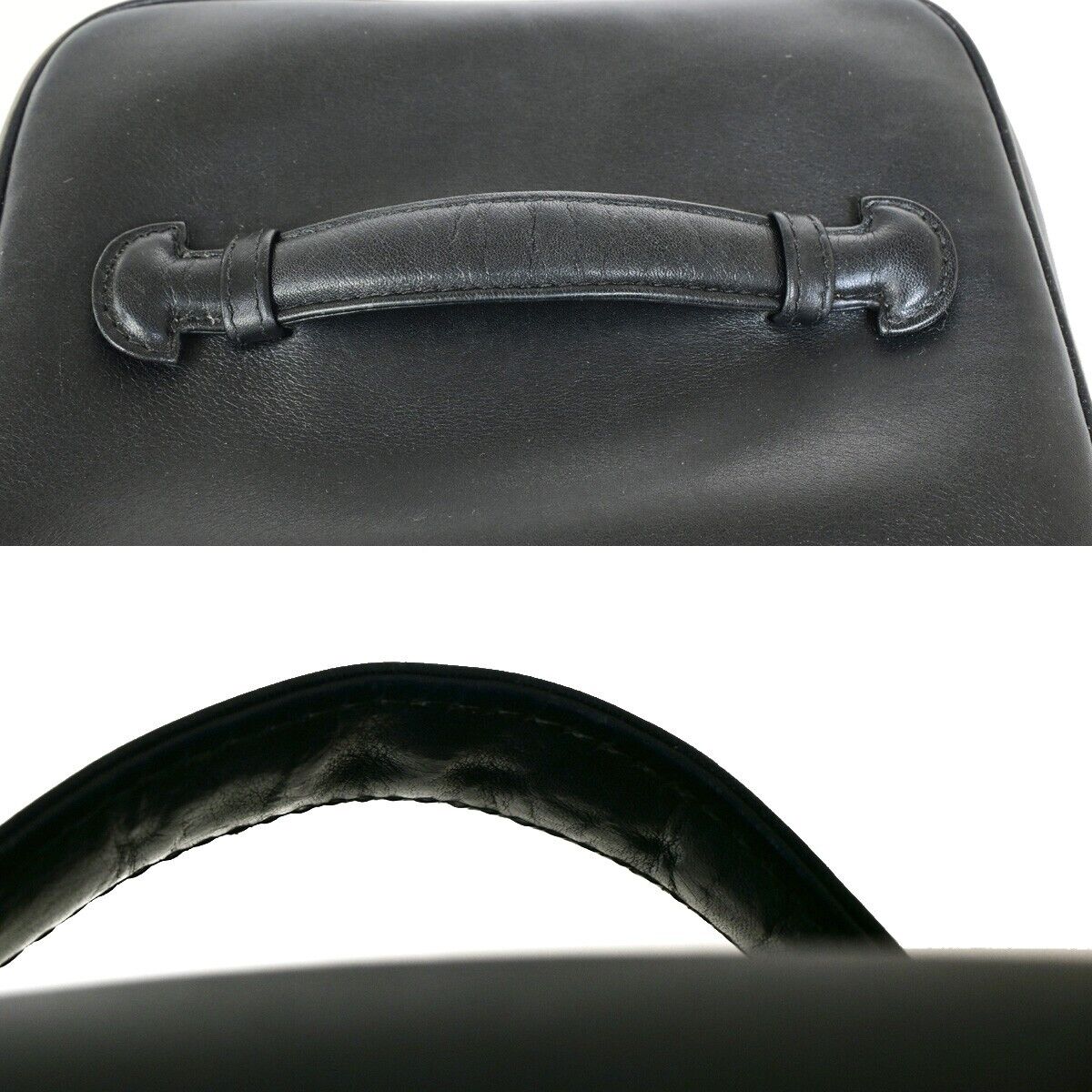 Chanel Vanity Black Leather Hand Bag