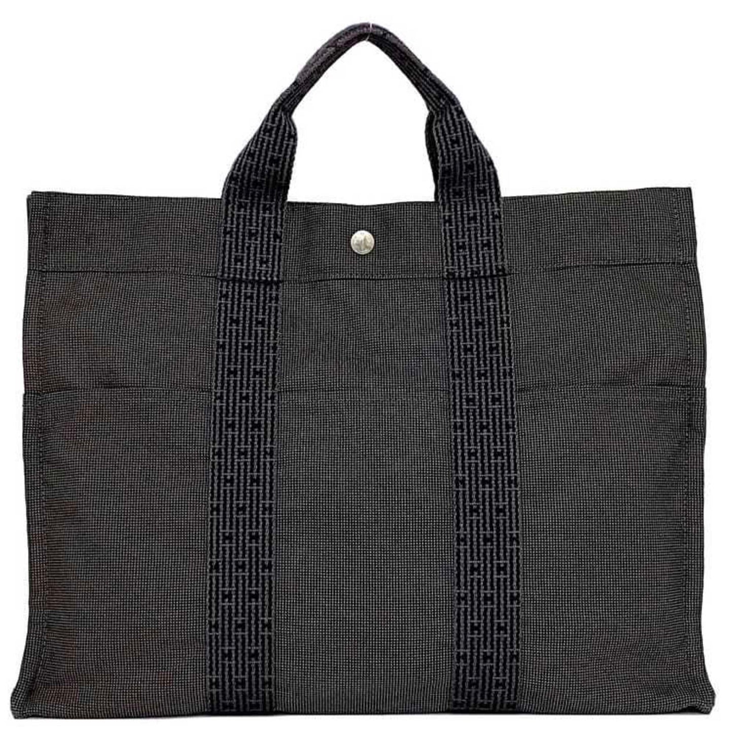 Hermès Herline Grey Canvas Tote Bag