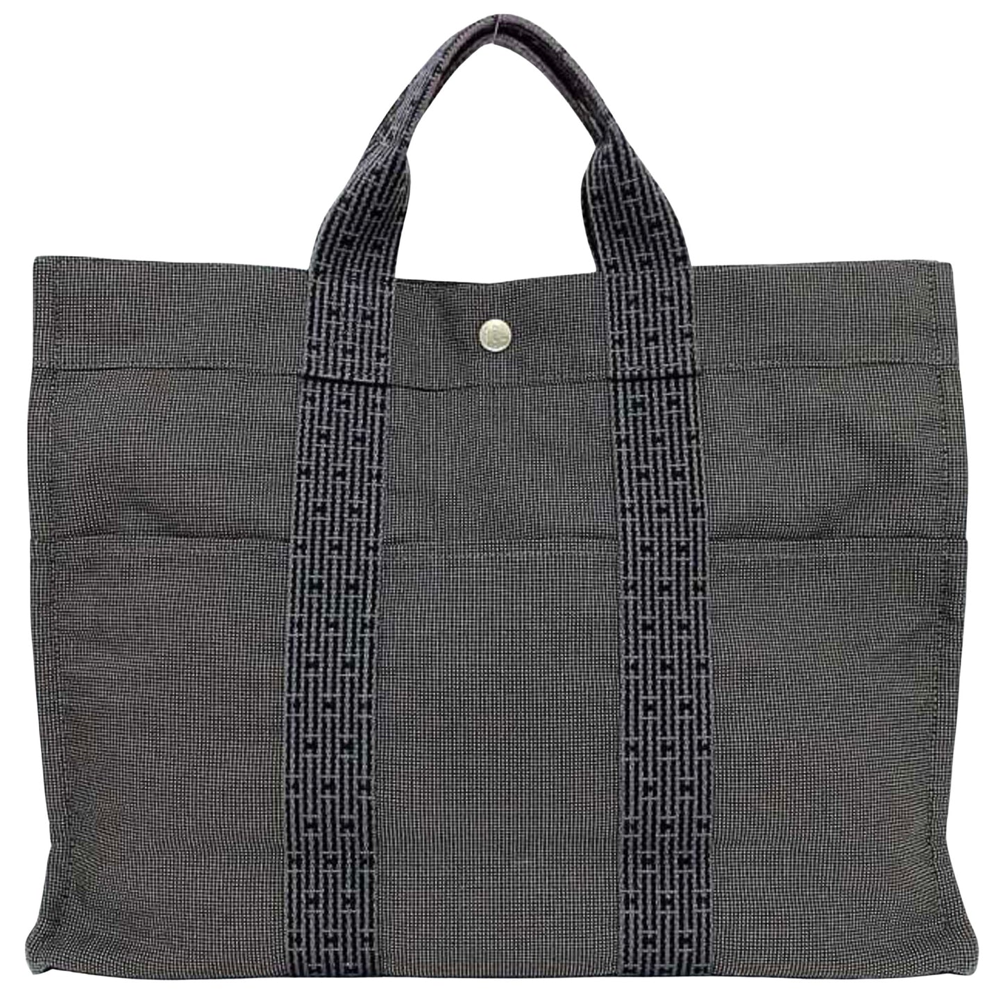 Hermès Herline Grey Canvas Tote Bag