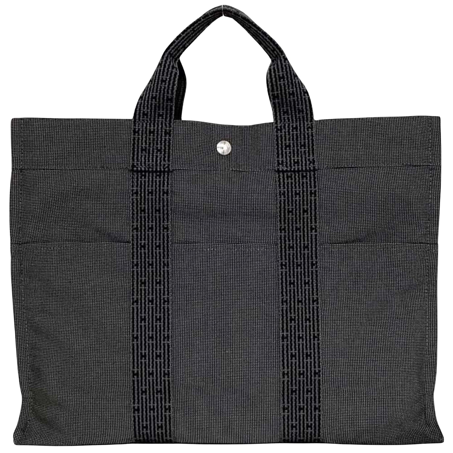 Hermès Herline Grey Canvas Tote Bag