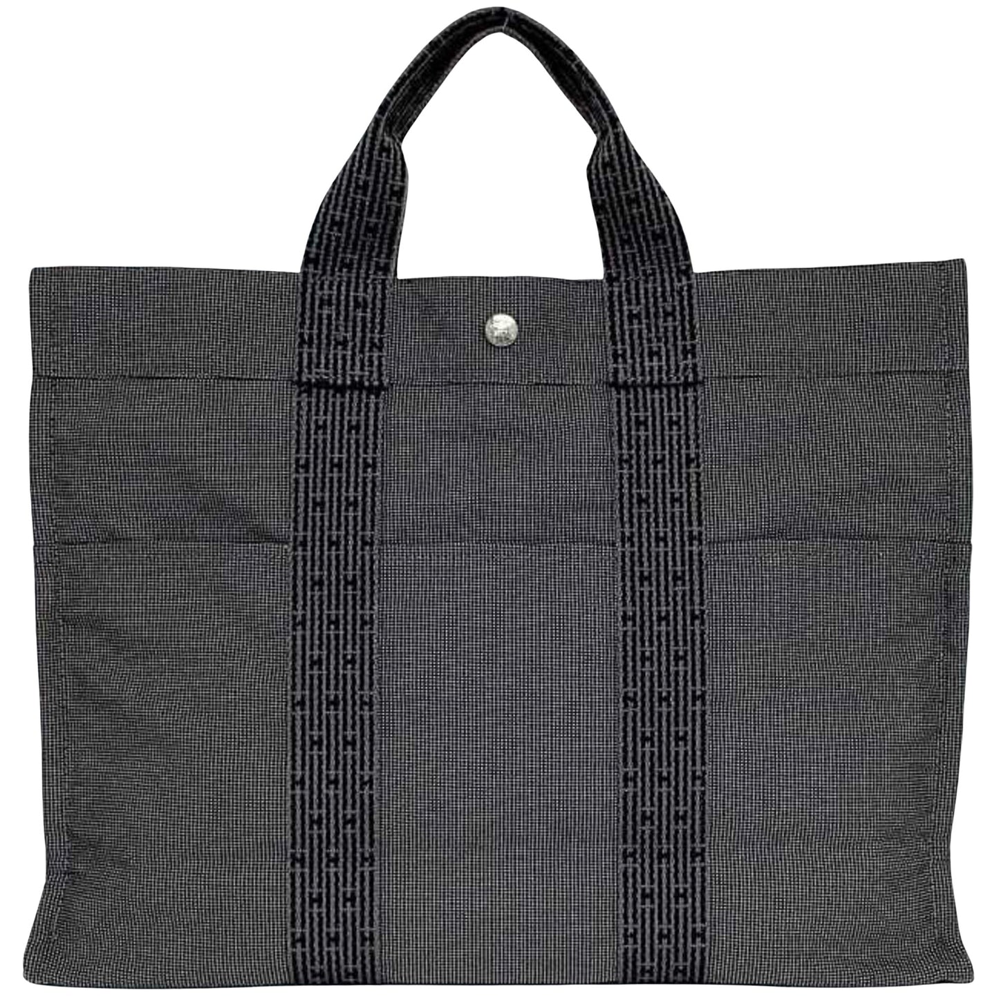 Hermès Herline Grey Canvas Tote Bag