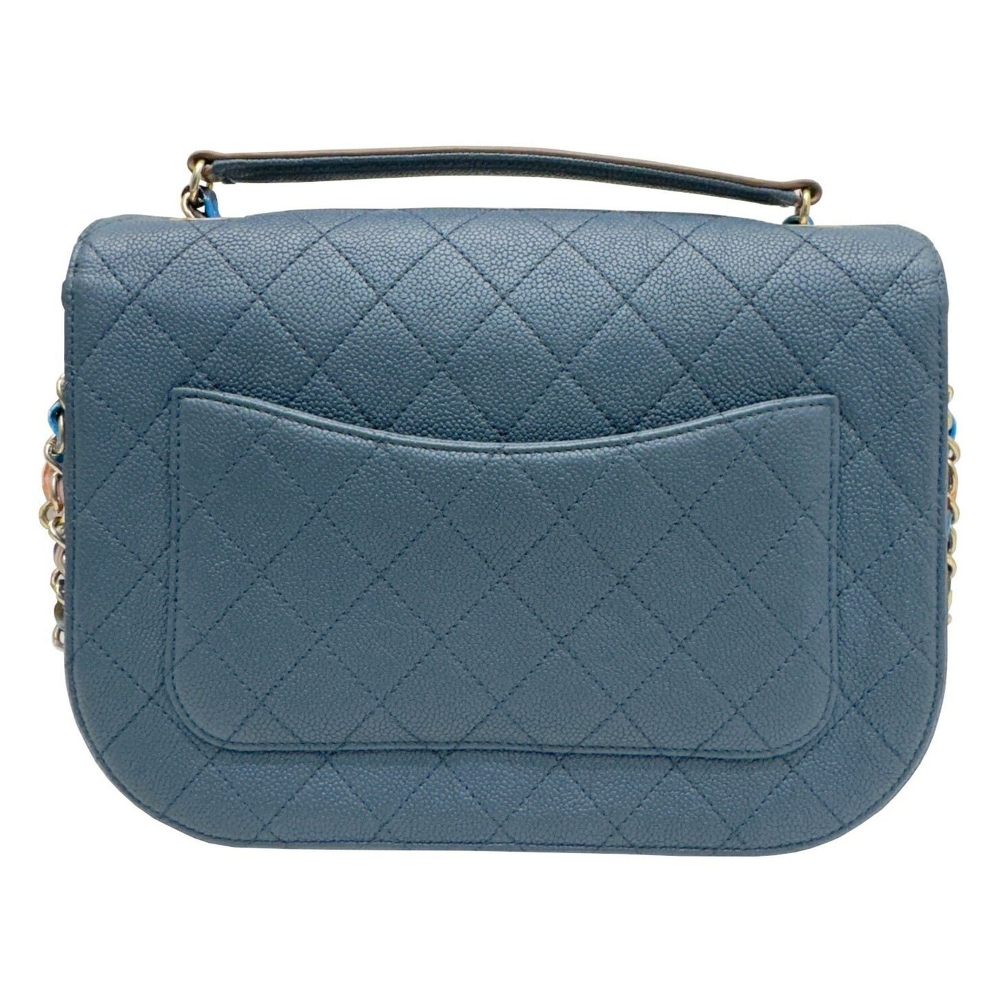 Chanel Coco Cuba Blue Leather Hand Bag