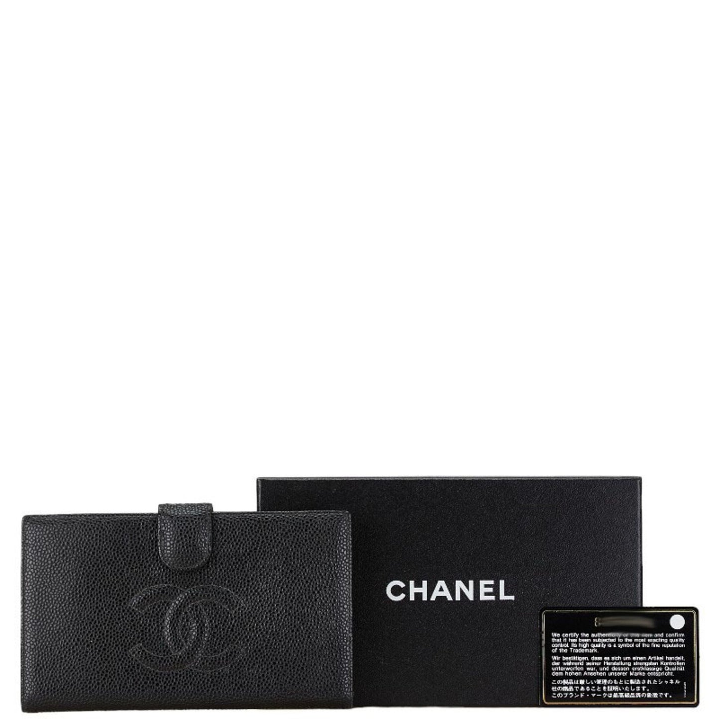 Chanel Logo CC Black Leather Wallet Accessories