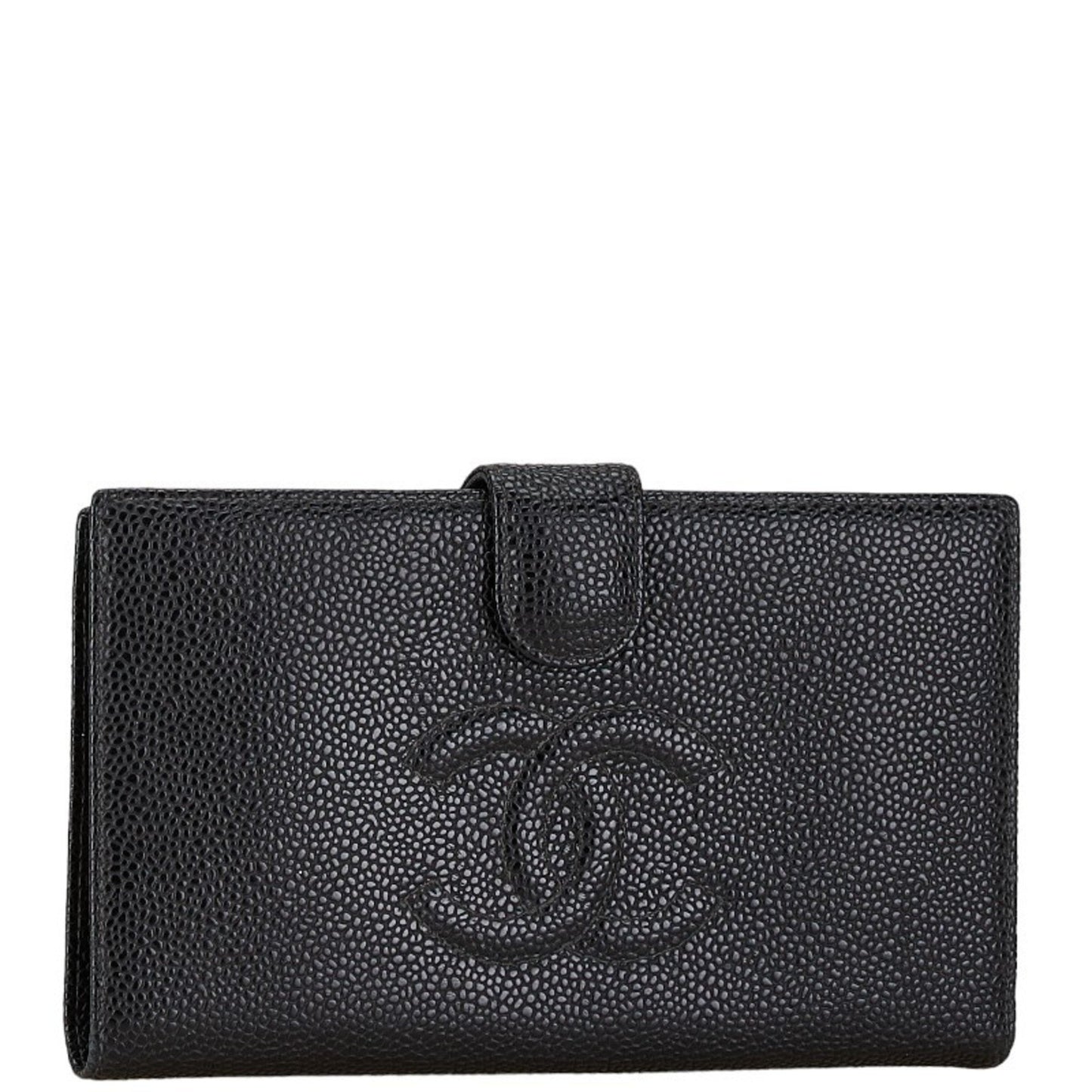 Chanel Logo CC Black Leather Wallet Accessories