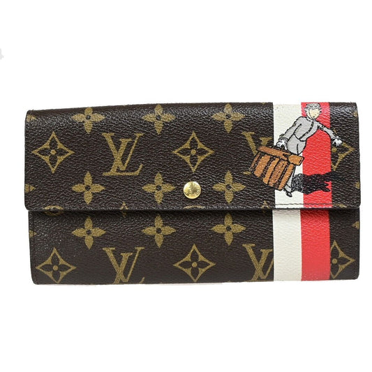 Louis Vuitton Sarah Brown Canvas Wallet Accessories