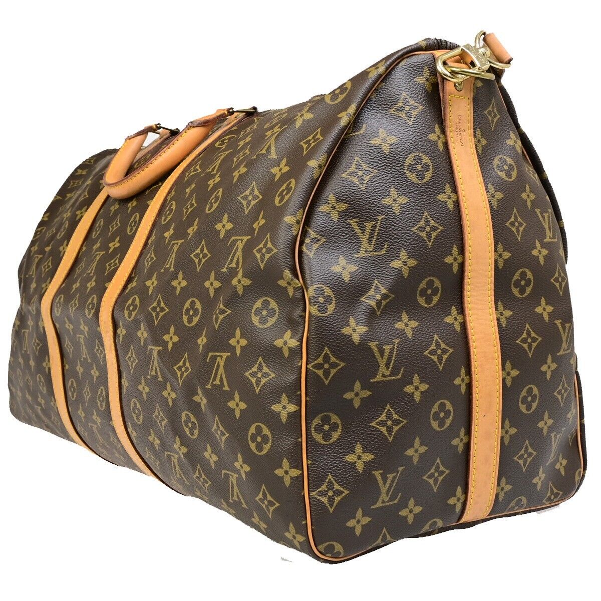 Louis Vuitton Keepall Bandoulière 60 Brown Canvas Travel Bag