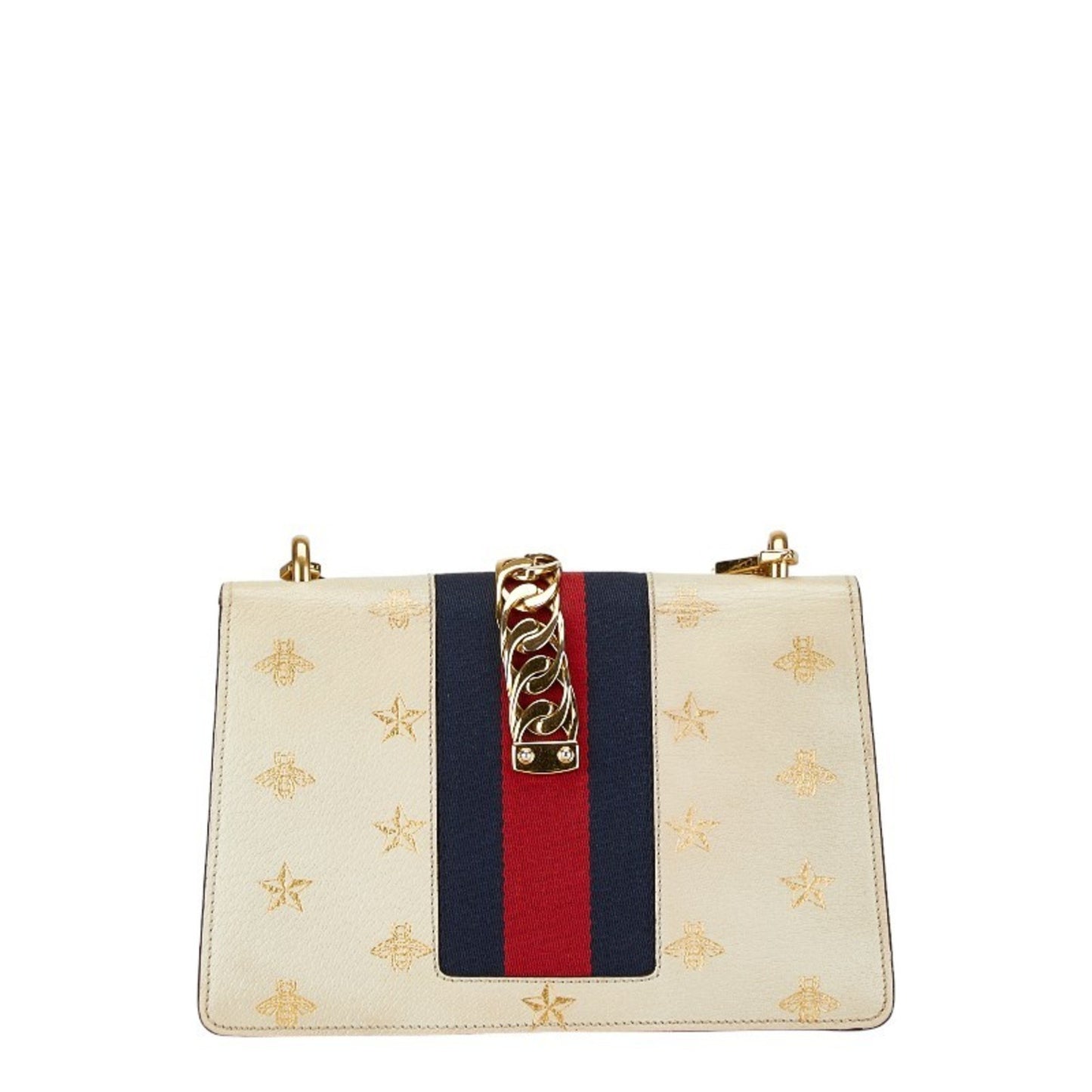 Gucci Sylvie White Leather Shoulder Bag