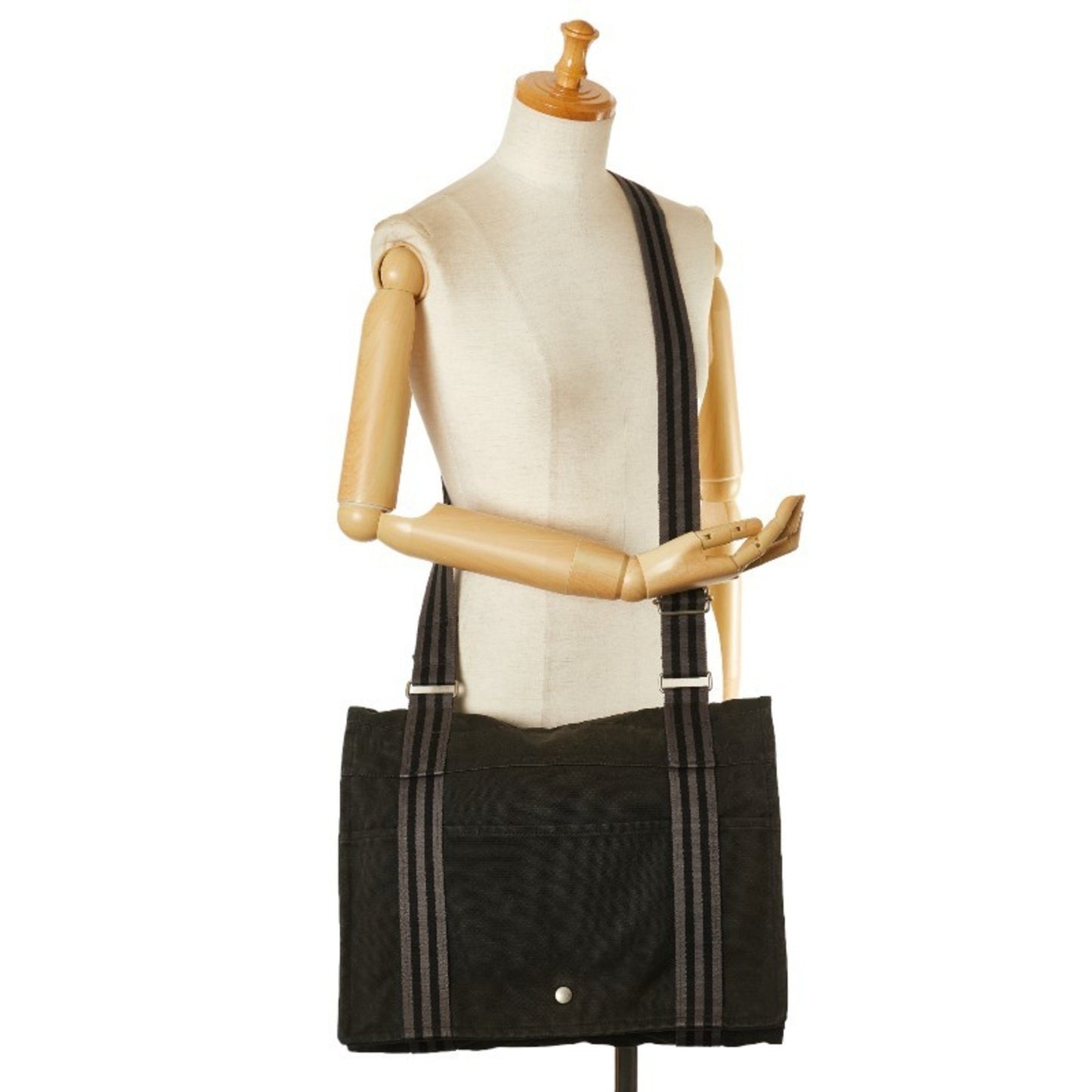 Hermès Herline Black Canvas Shoulder Bag