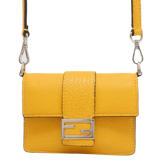 Fendi Mamma Baguette Yellow Leather Wallet Accessories