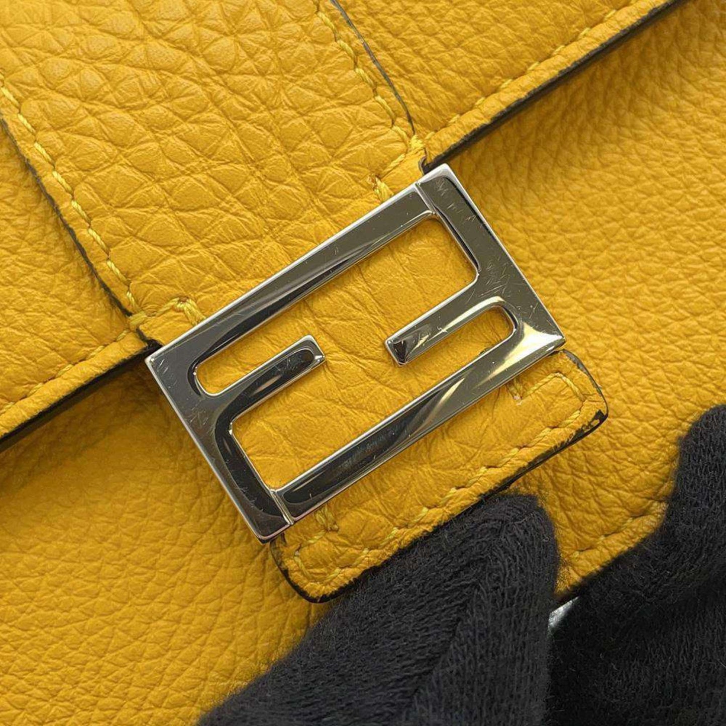 Fendi Mamma Baguette Yellow Leather Wallet Accessories