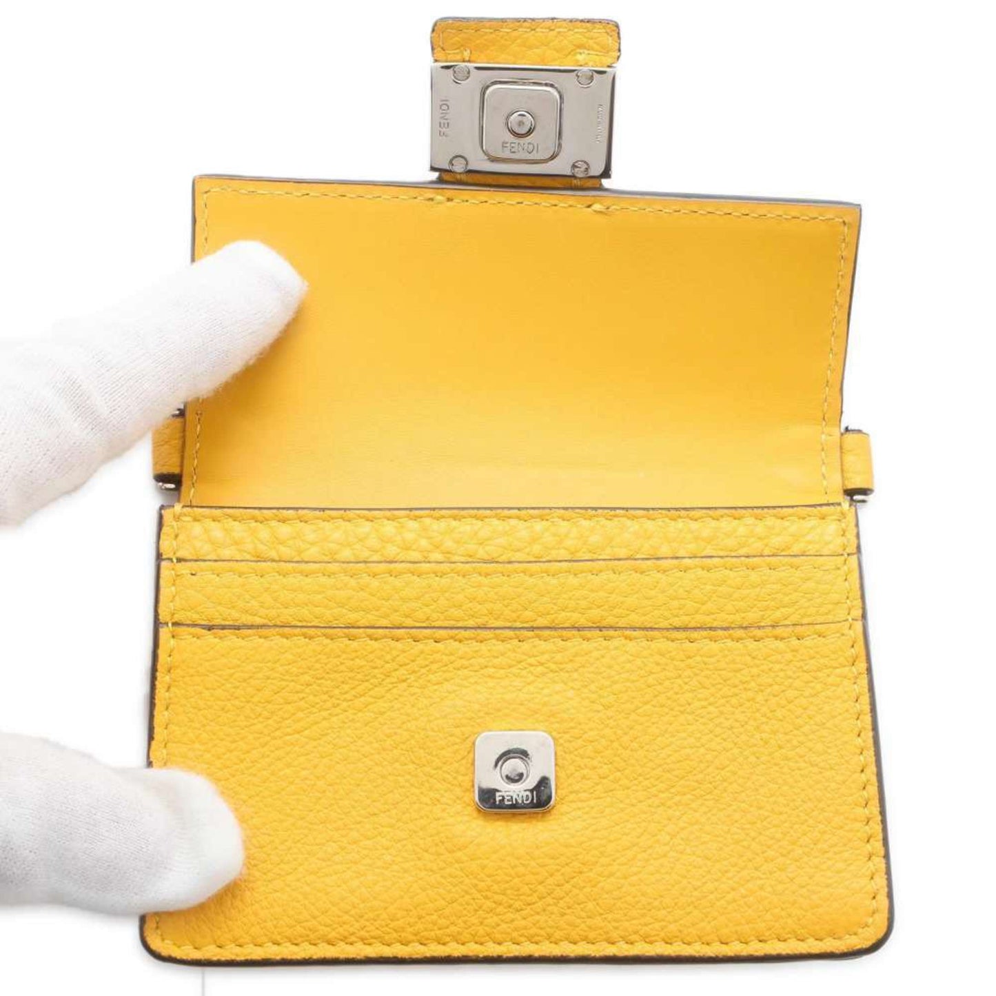 Fendi Mamma Baguette Yellow Leather Wallet Accessories