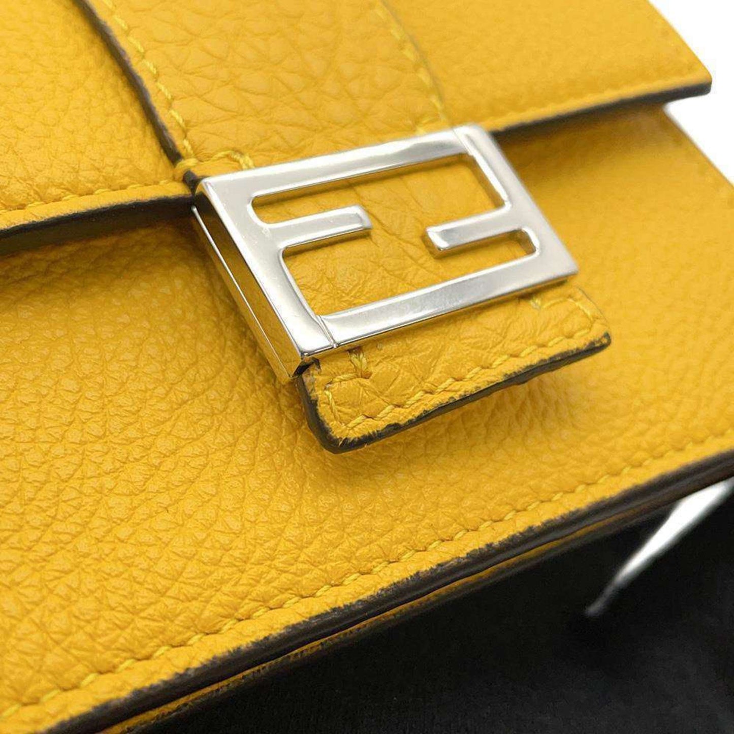 Fendi Mamma Baguette Yellow Leather Wallet Accessories