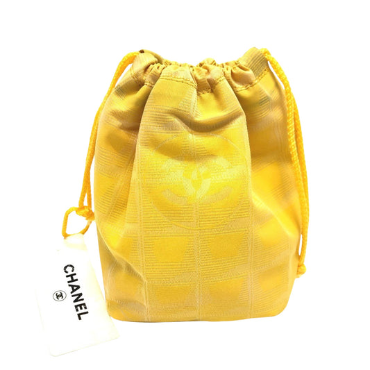 Chanel Travel line Yellow Canvas Clutch Bag