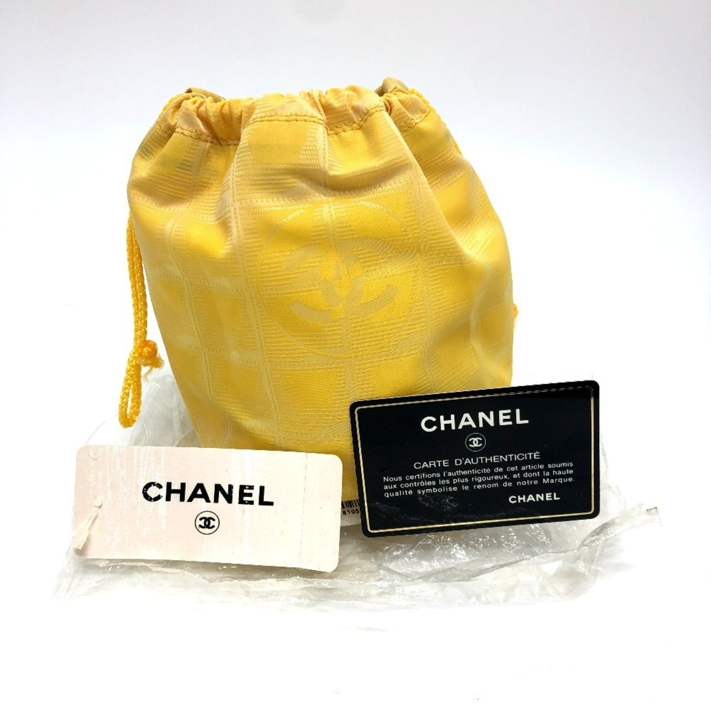 Chanel Travel line Yellow Canvas Clutch Bag