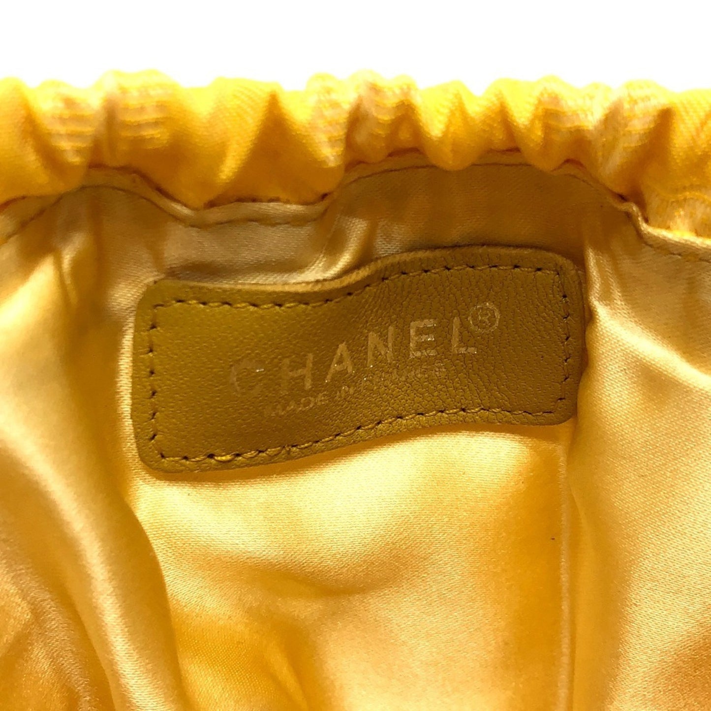 Chanel Travel line Yellow Canvas Clutch Bag