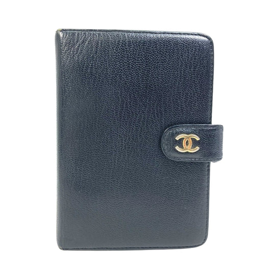 Chanel Logo CC Black Leather Wallet Accessories