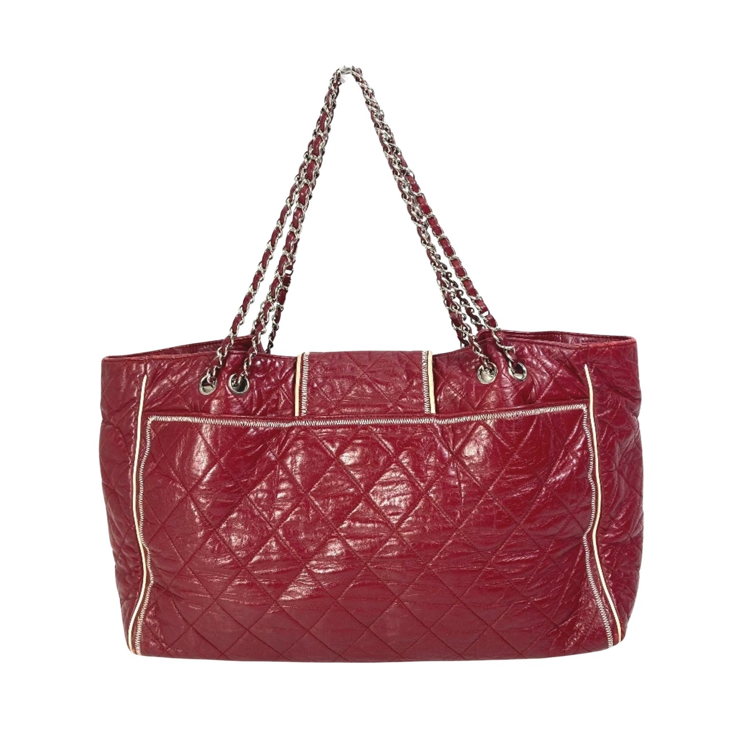 Chanel Matelassé Red Leather Tote Bag