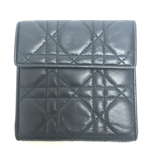 Dior Cannage Lady Navy Leather Wallet Accessories