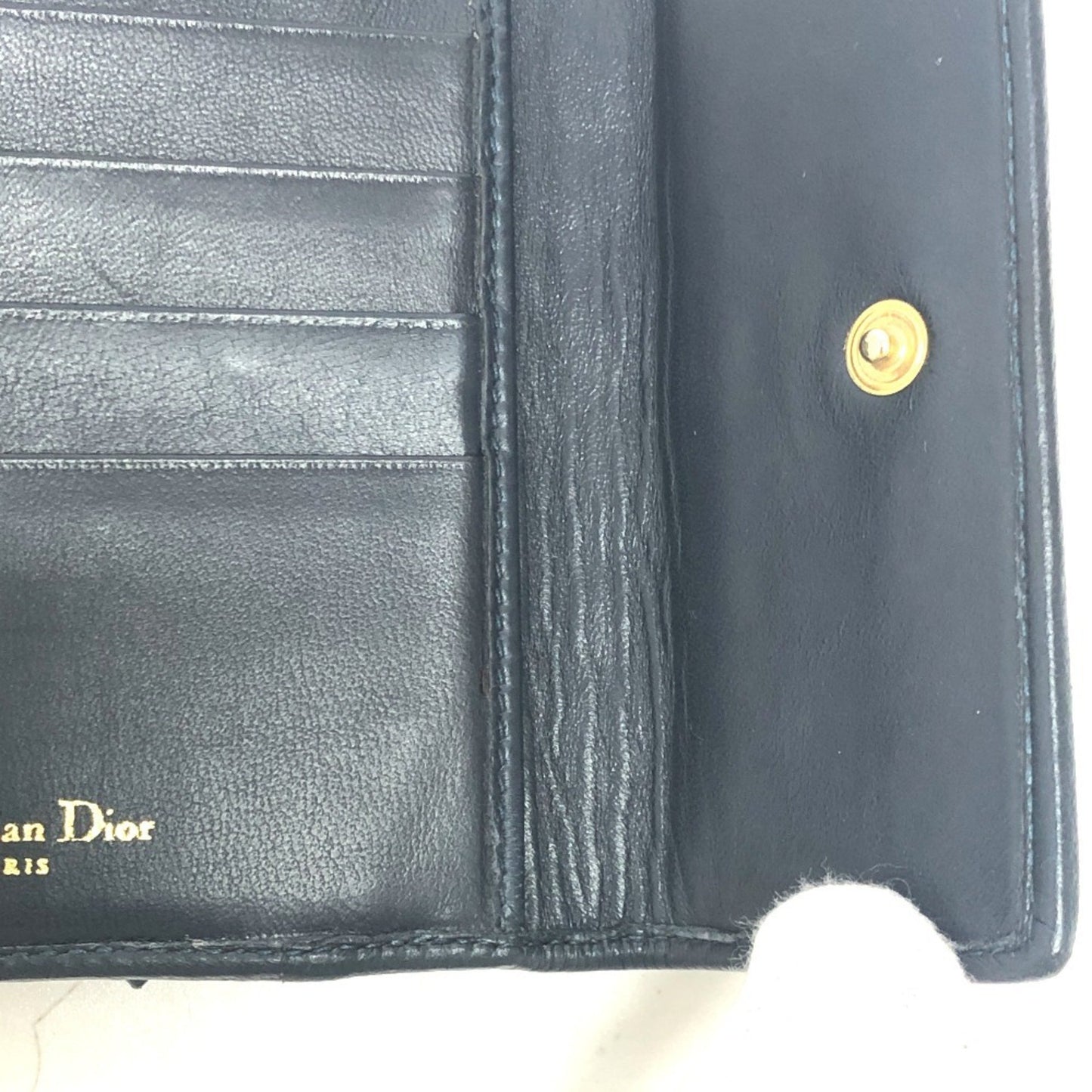 Dior Cannage Lady Navy Leather Wallet Accessories