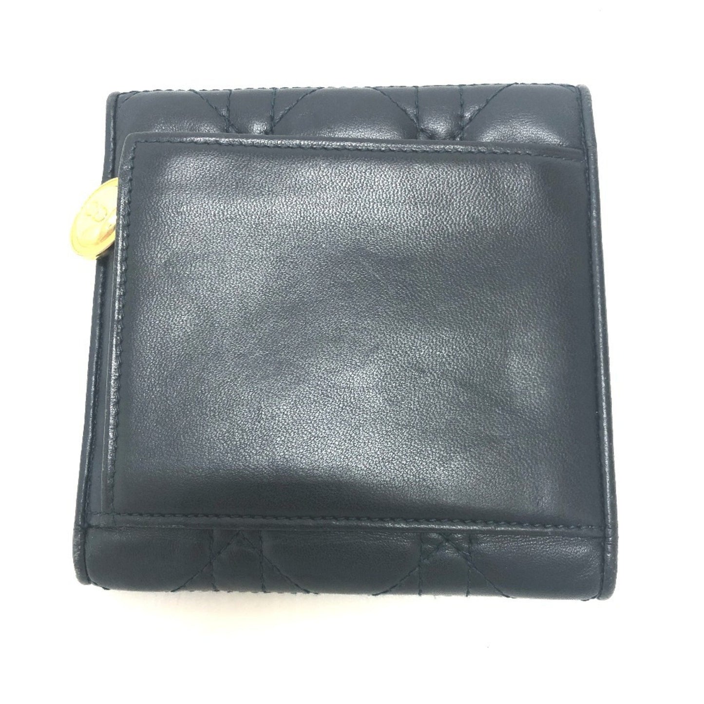 Dior Cannage Lady Navy Leather Wallet Accessories