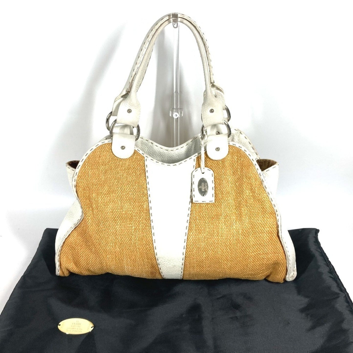 Fendi Selleria Beige Synthetic Shoulder Bag