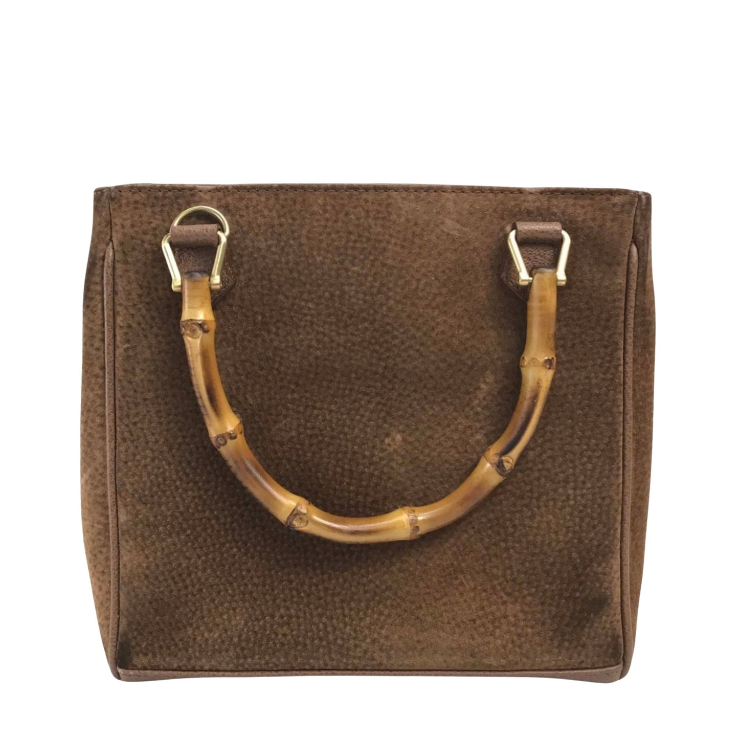 Gucci Bamboo Brown Suede Hand Bag