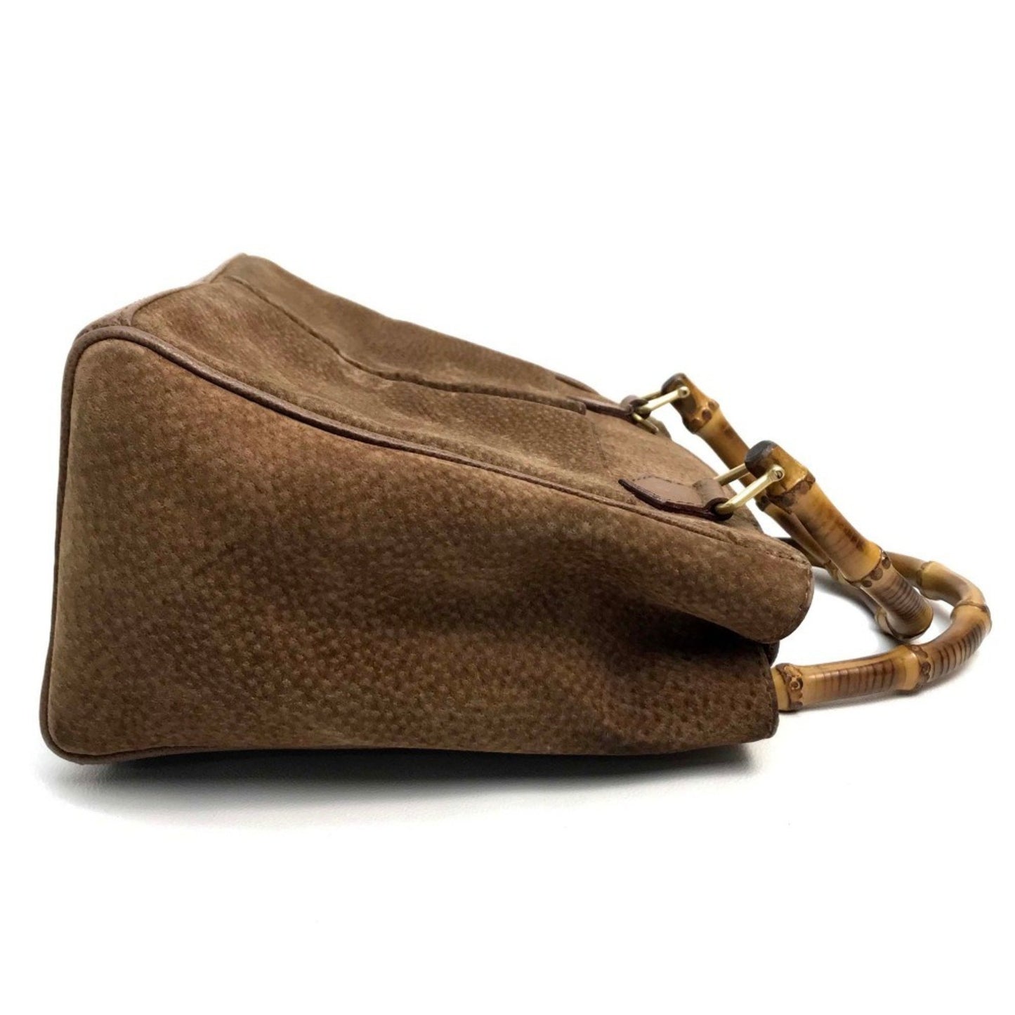 Gucci Bamboo Brown Suede Hand Bag