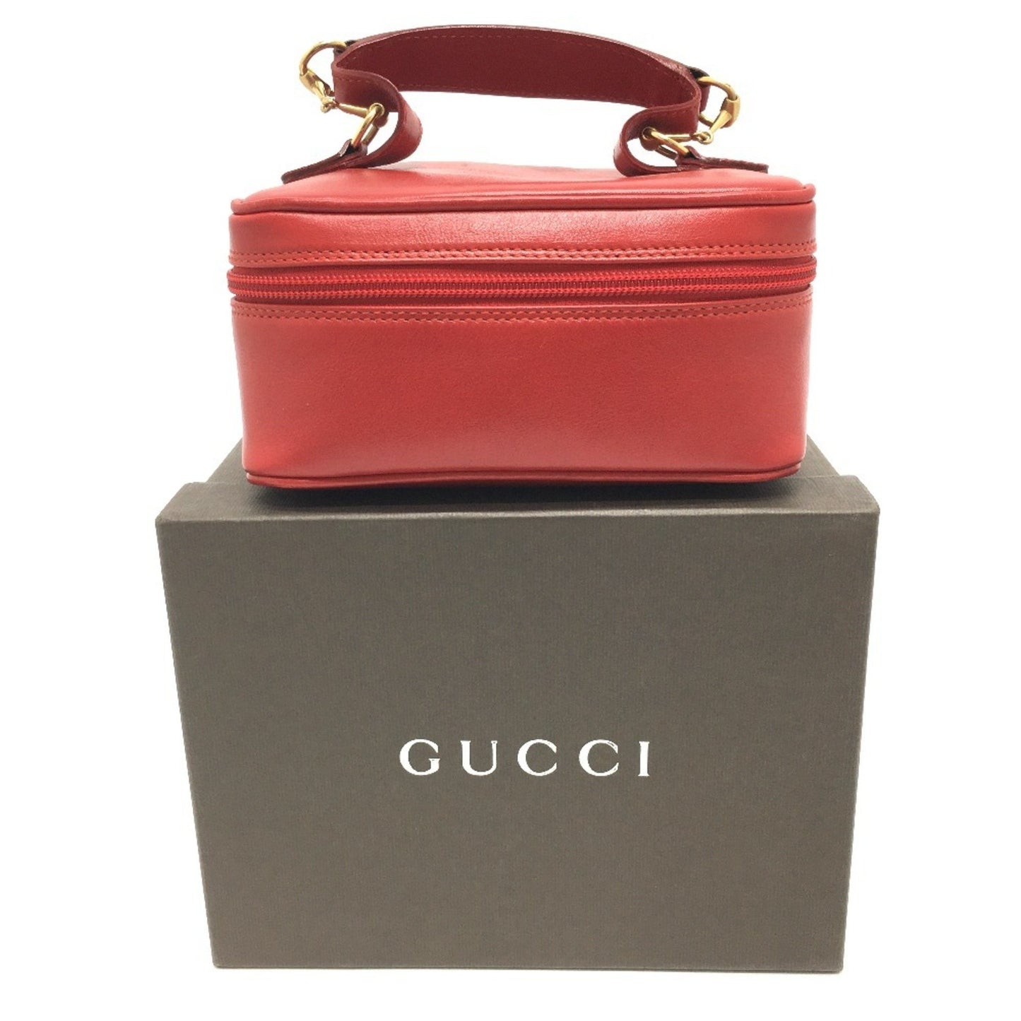 Gucci Vanity Red Leather Clutch Bag