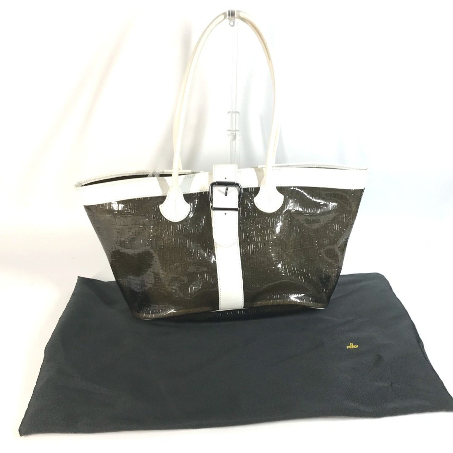 Fendi Zucchino Black Vinyl Tote Bag