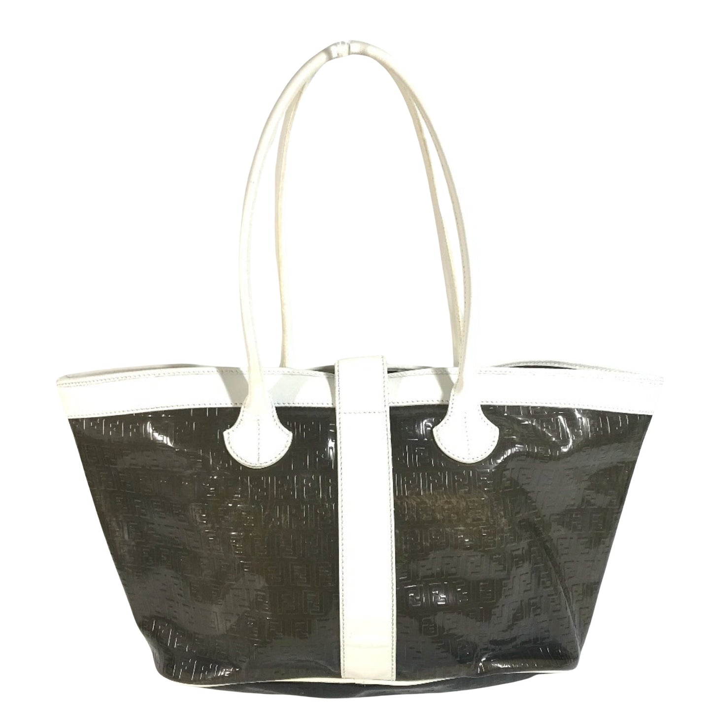 Fendi Zucchino Black Vinyl Tote Bag