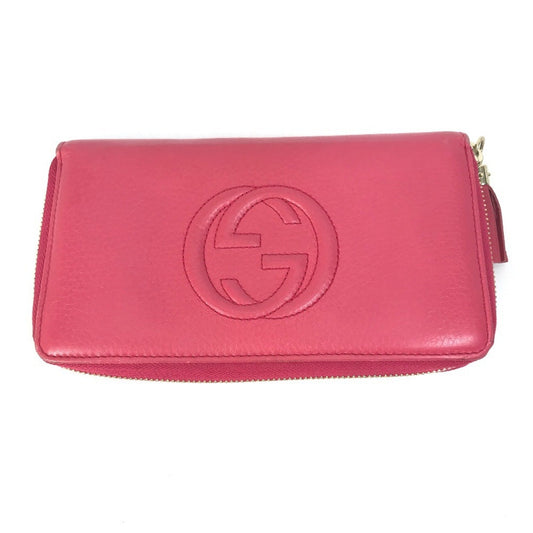 Gucci Zip around Pink Leather Wallet Accessories