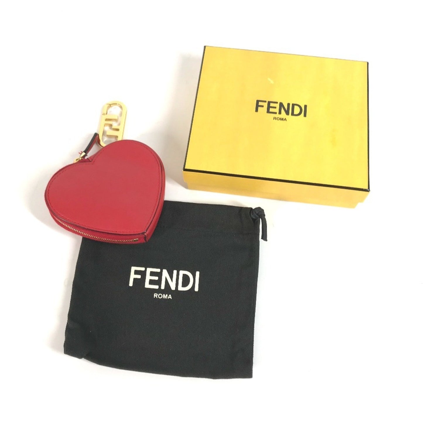 Fendi Heart Wallet Red Leather Wallet Accessories