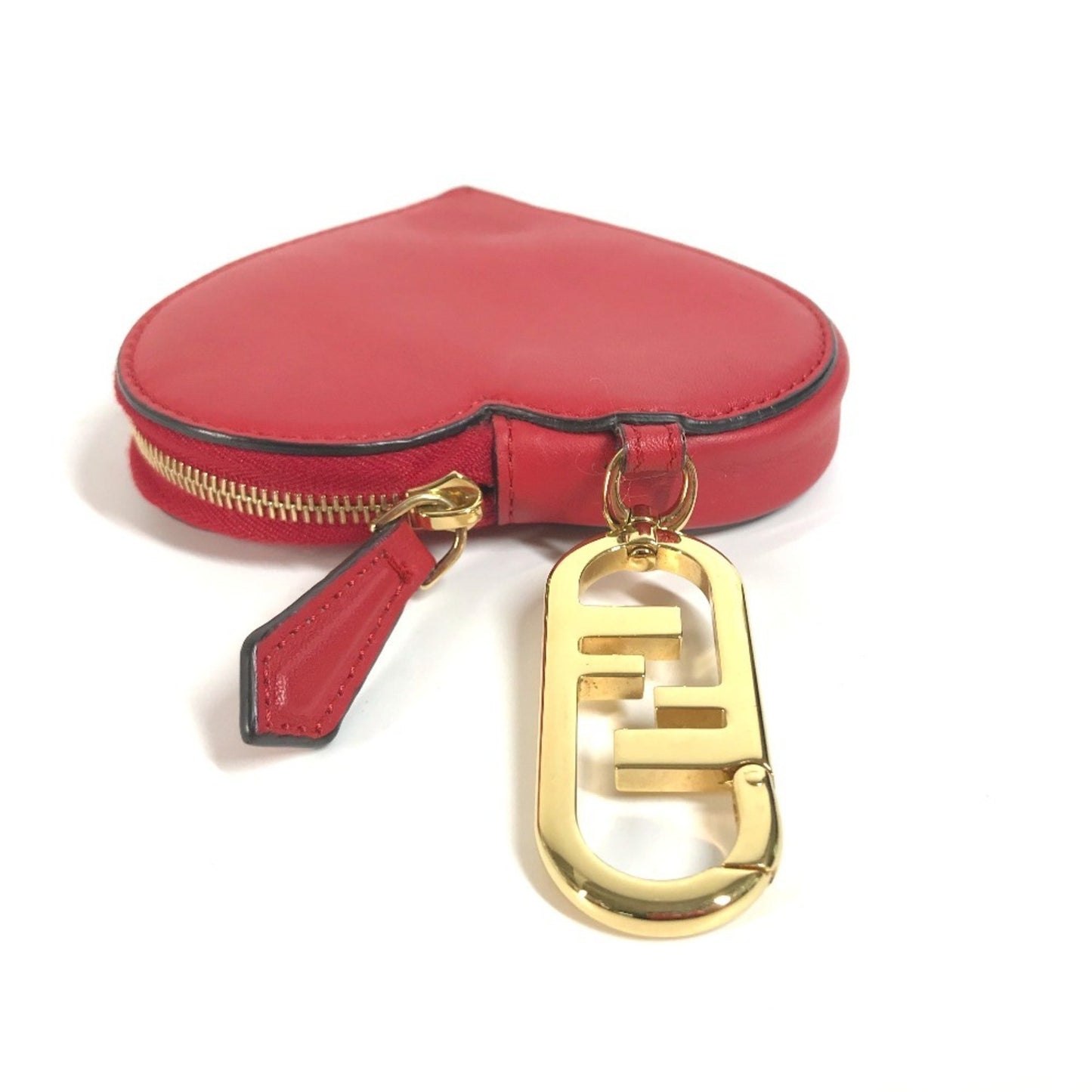 Fendi Heart Wallet Red Leather Wallet Accessories