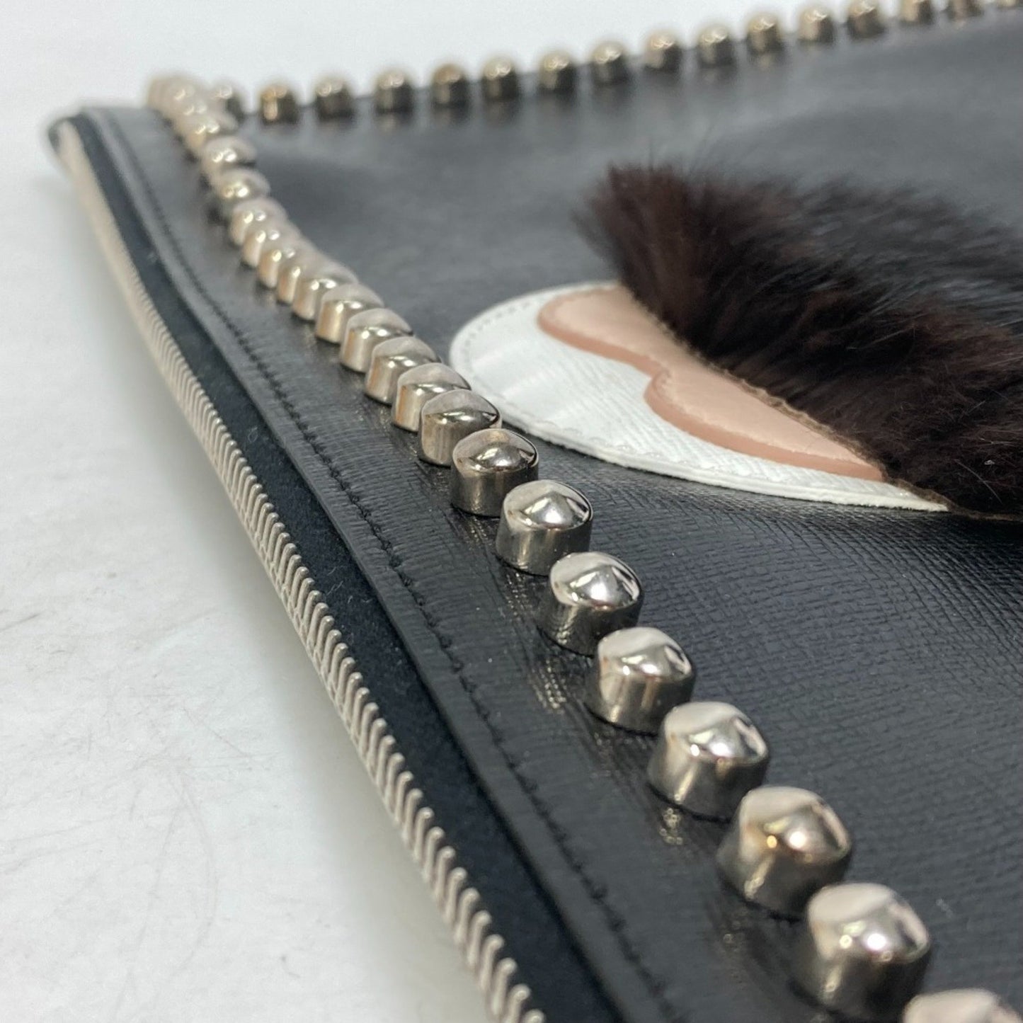 Fendi Karlito Black Fur Clutch Bag