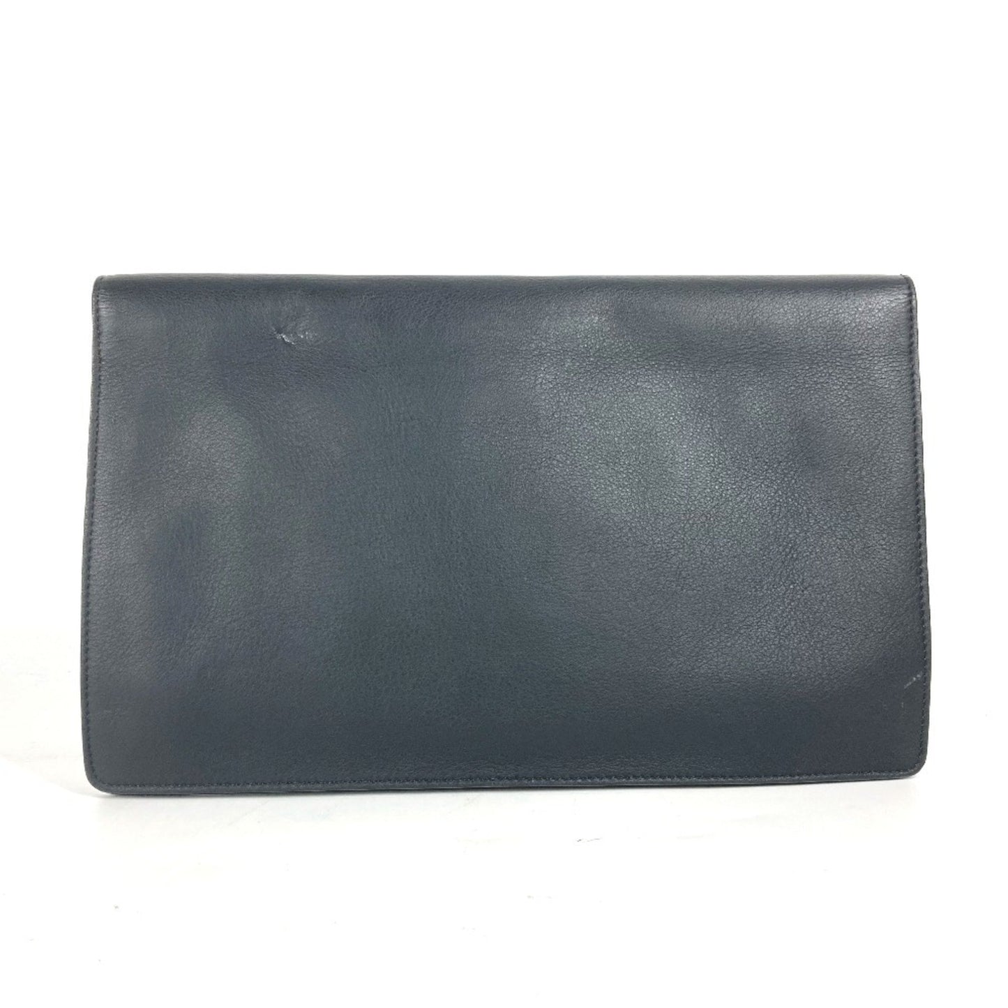 Fendi FF Black Leather Clutch Bag