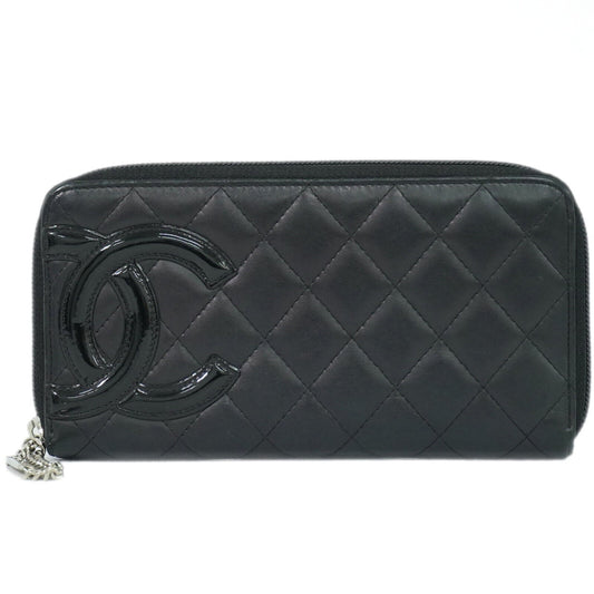 Chanel Cambon Black Leather Wallet Accessories