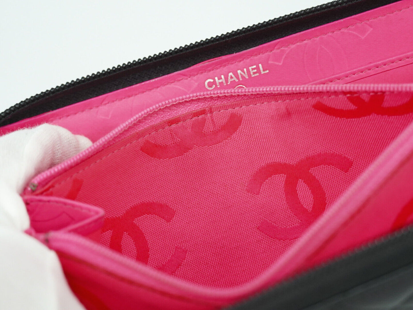 Chanel Cambon Black Leather Wallet Accessories