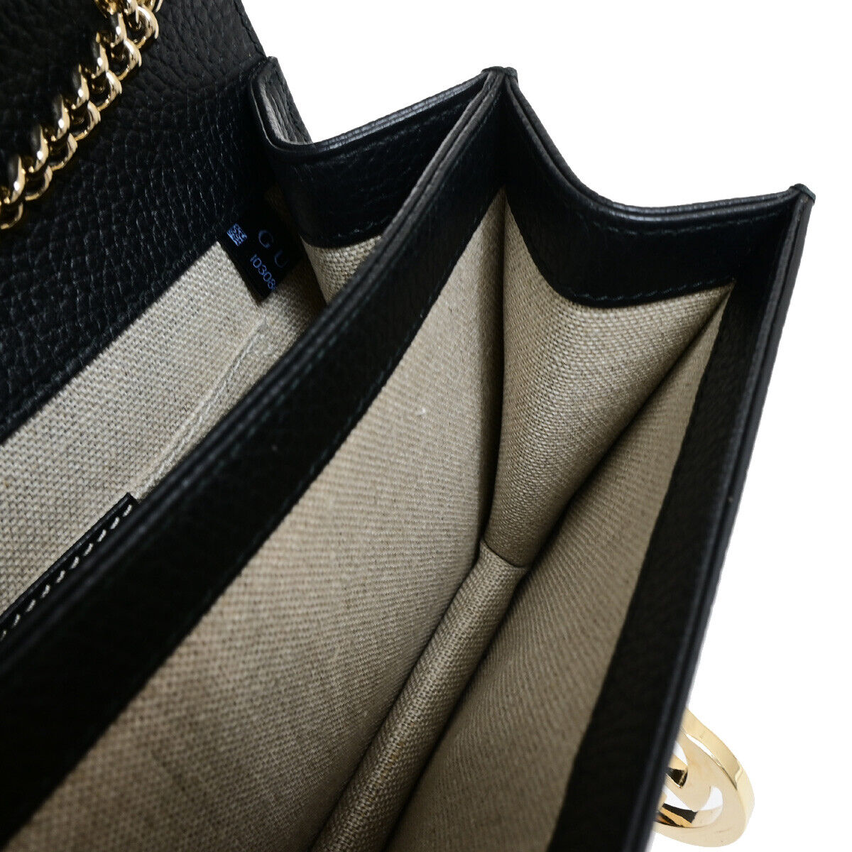 Gucci Interlocking Black Leather Shoulder Bag